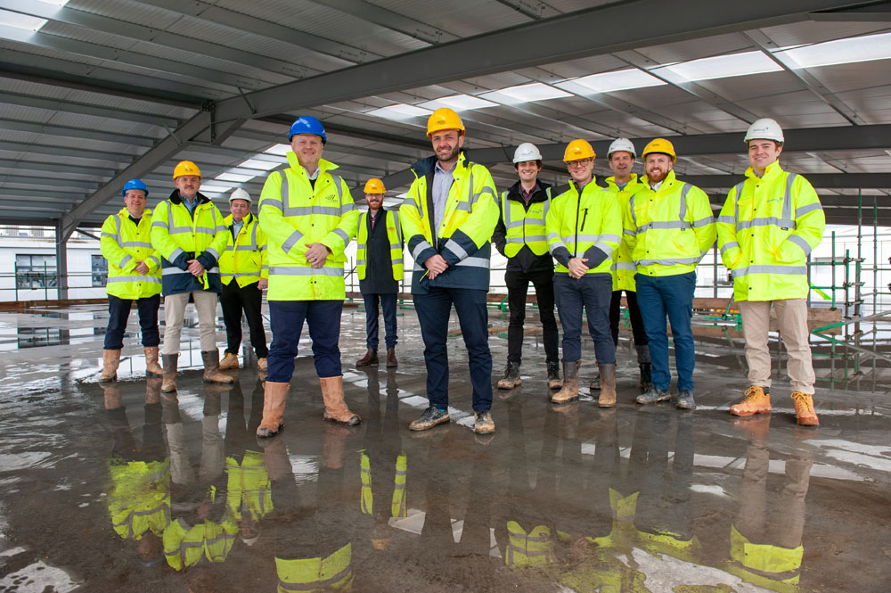 Topping out marks a milestone at Central Park, Bridgend