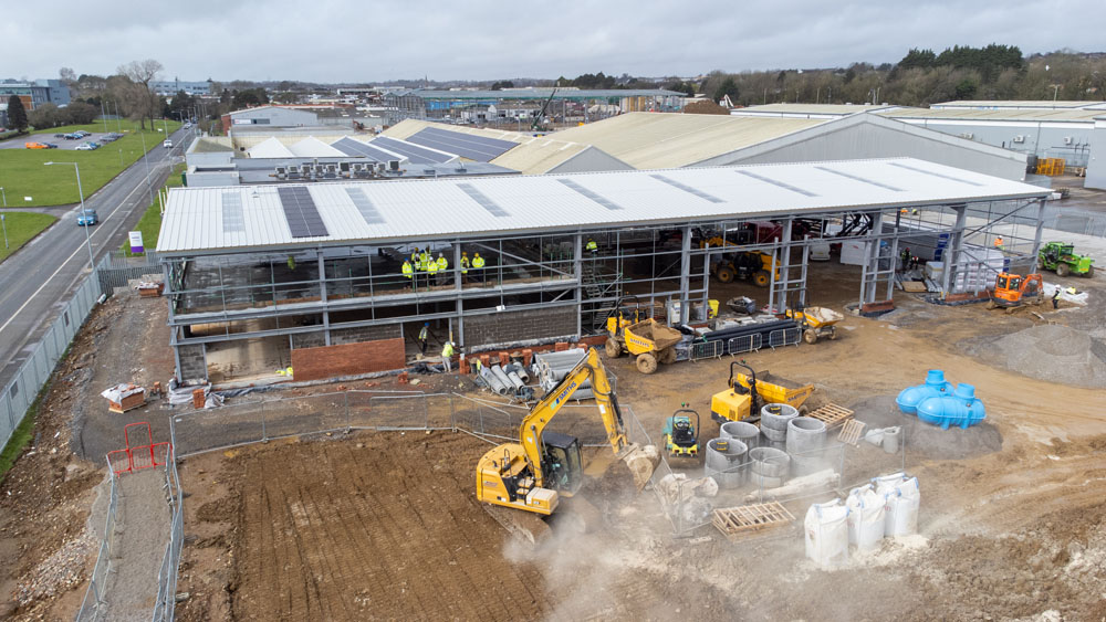 Topping out marks a milestone at Central Park, Bridgend